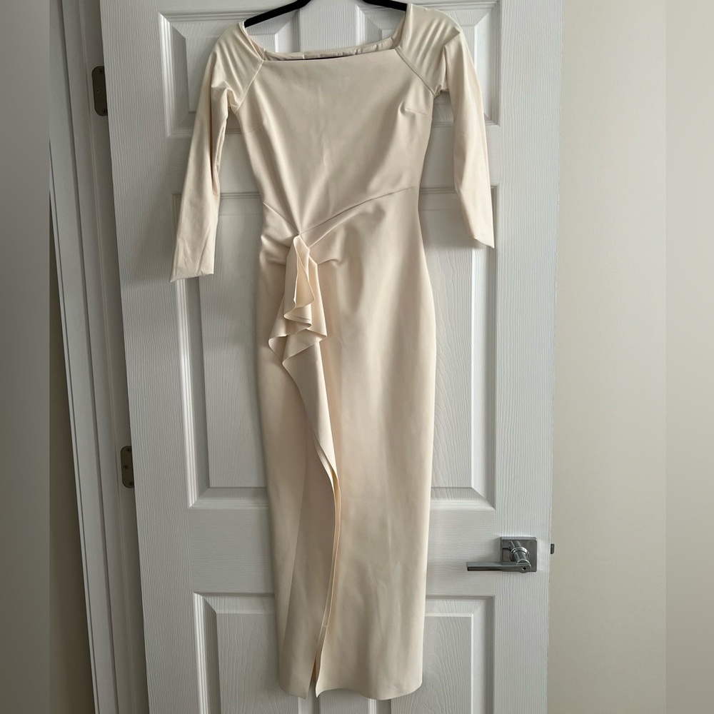 Elegant Cream Off-Shoulder Dress